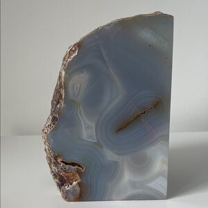 Elegant Agate Stone Crystal Art Piece - pink purple white Gray and Brown